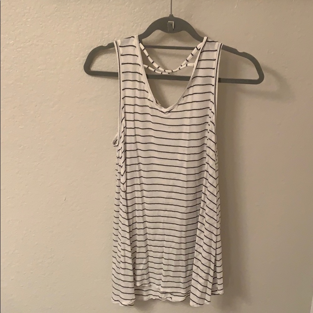 Black and white striped tank